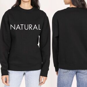 Brunette The Label “Natural” Black Classic Crew Neck Sweatshirt NWT